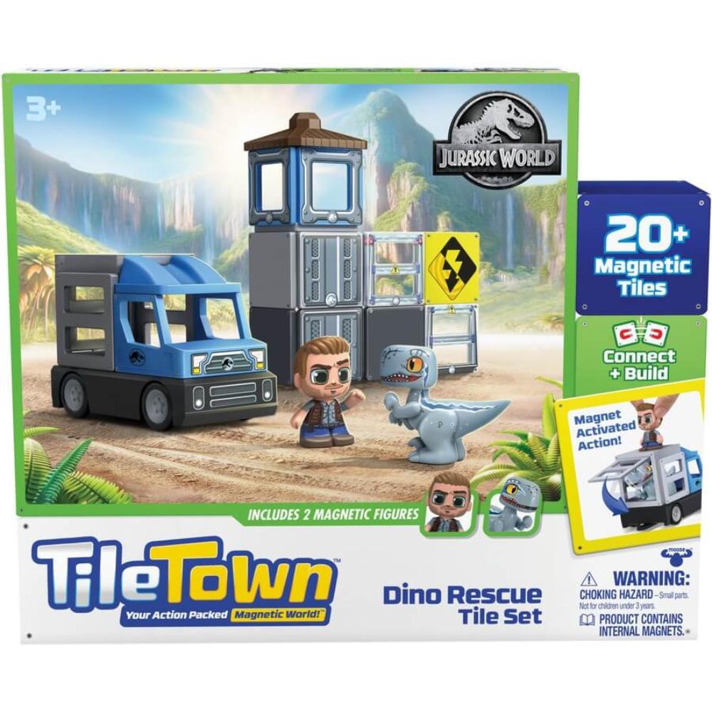 JURASSIC WORLD DINO RESCUE TILE TOWN SET