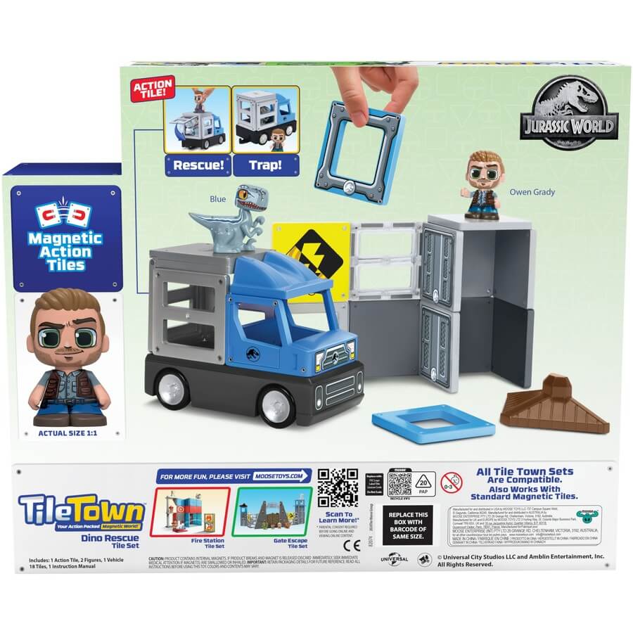 JURASSIC WORLD DINO RESCUE TILE TOWN SET