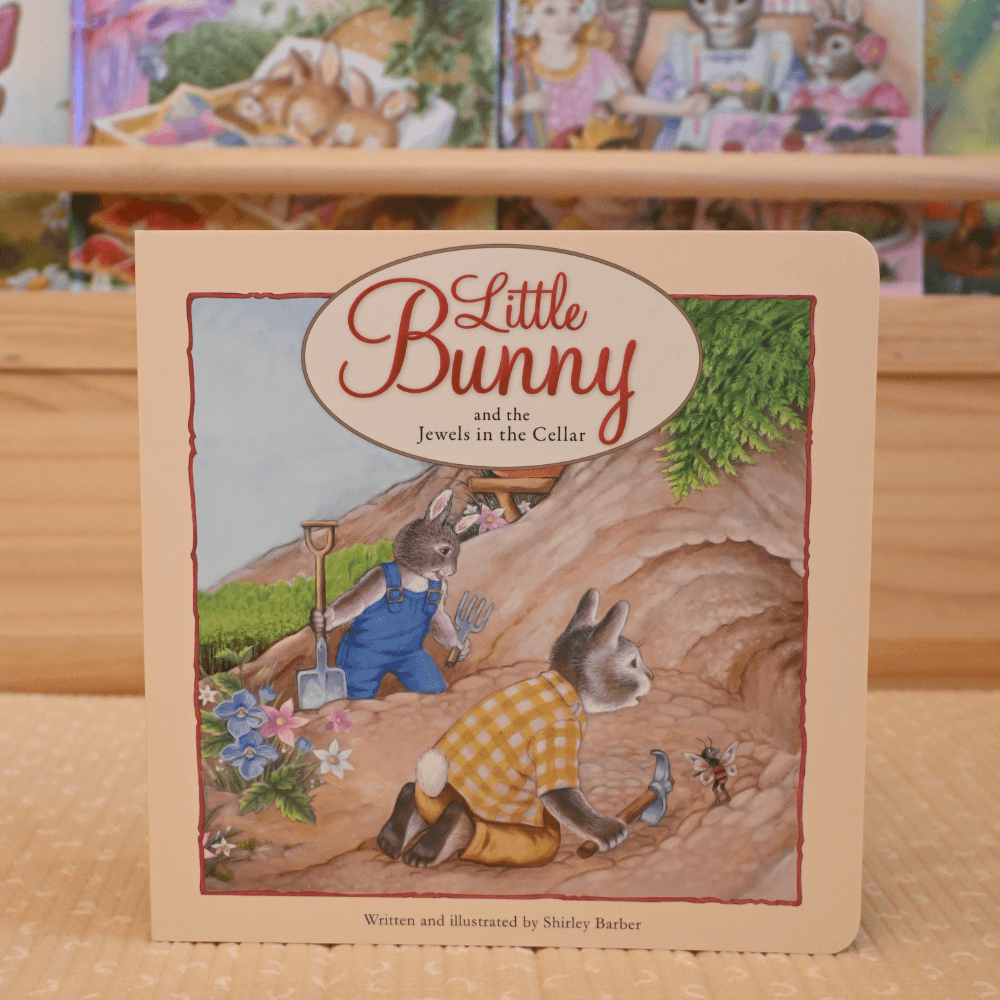 SHIRLEY BARBER LITTLE BUNNY AND THE JEWELS IN THE CELLAR BOARD BOOK