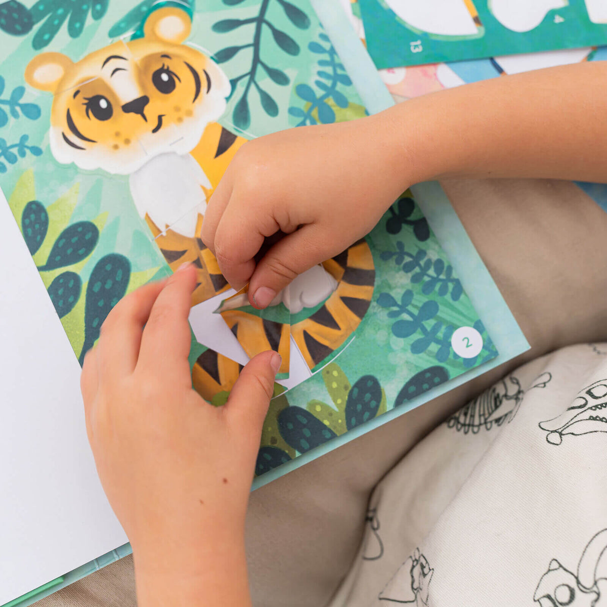 TIGER TRIBE ANIMALS STICKER BY NUMBERS