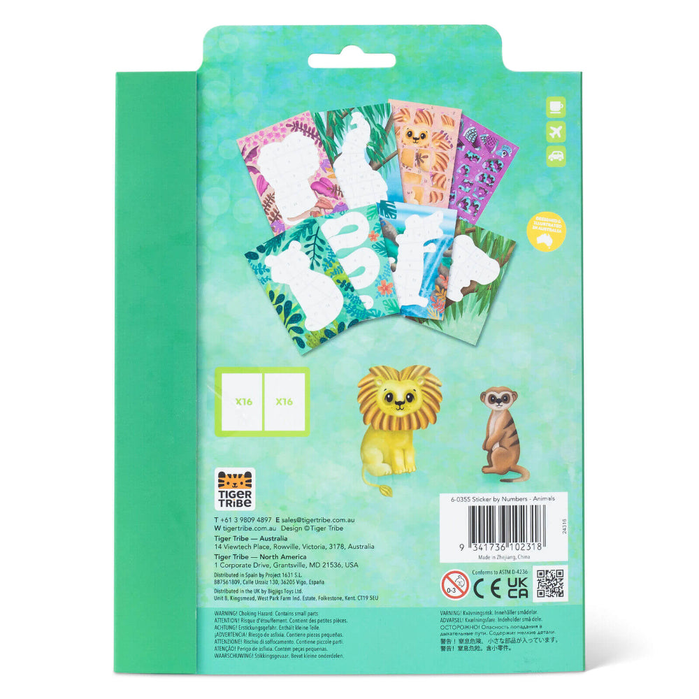 TIGER TRIBE ANIMALS STICKER BY NUMBERS
