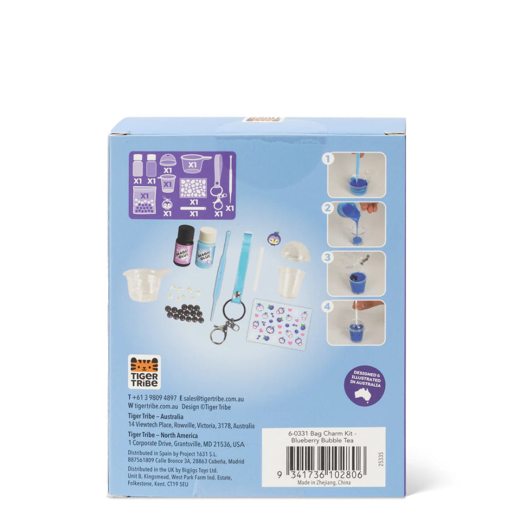 TIGER TRIBE BLUEBERRY BUBBLE TEA BAG CHARM KIT