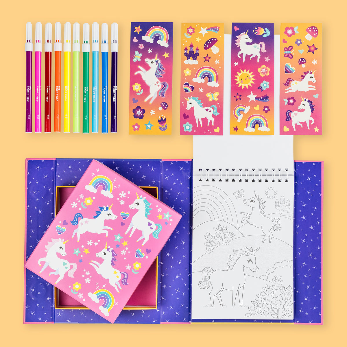 TIGER TRIBE COLOURING SET UNICORN MAGIC