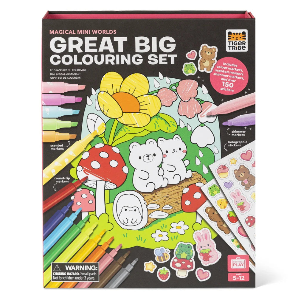 TIGER TRIBE GREAT BIG COLOURING SET MAGICAL MINI WORLDS