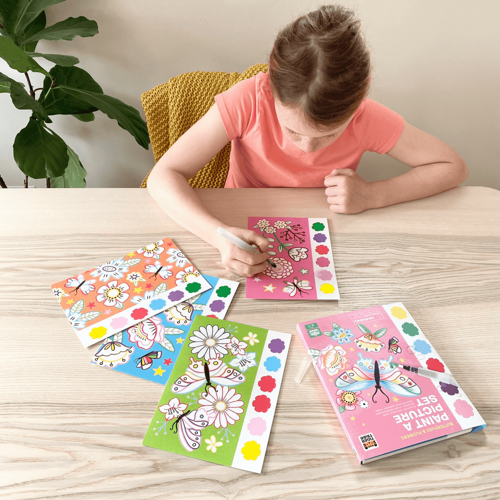 TIGER TRIBE PAINT A PICTURE SET BUTTERFLIES & FLOWERS