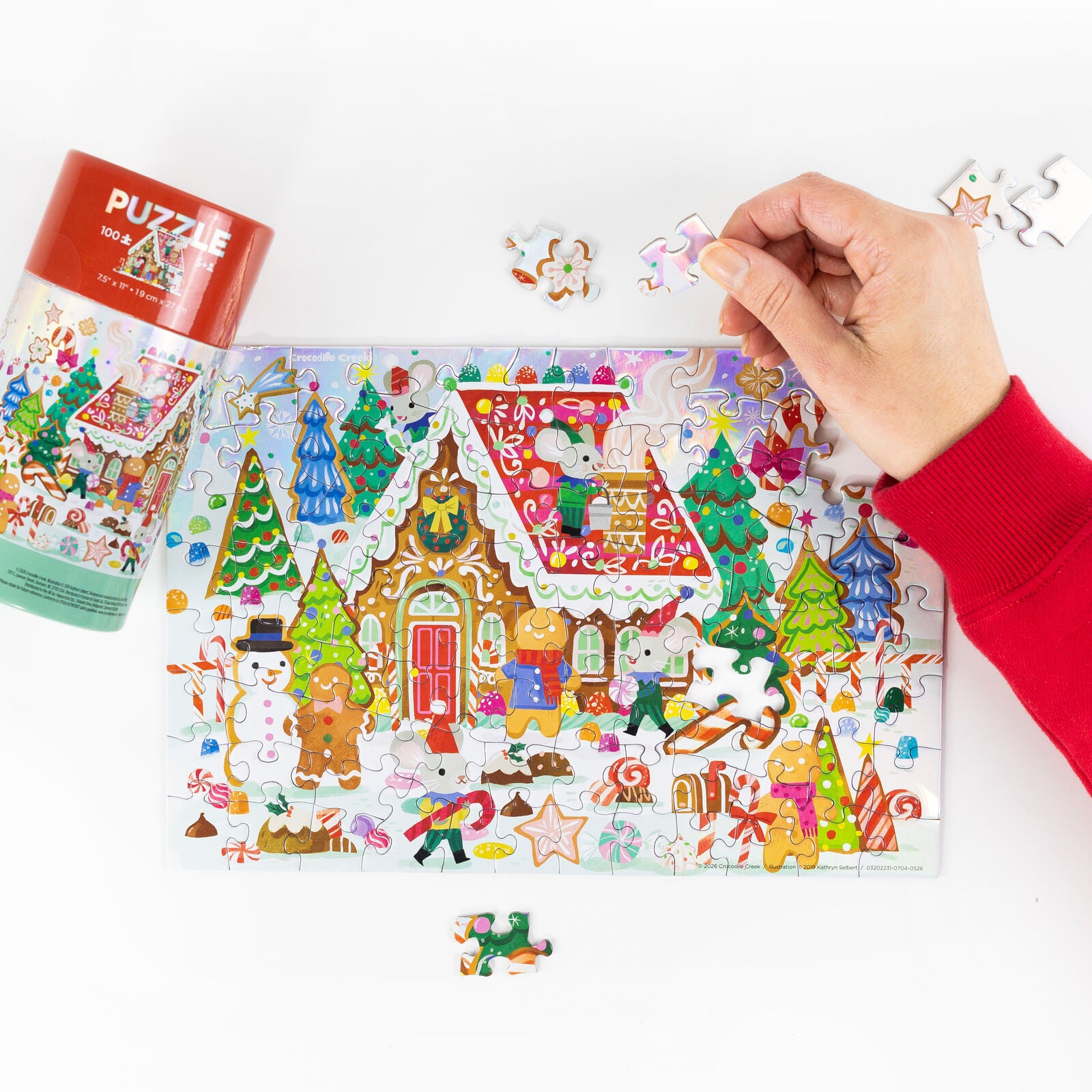 CROCODILE CREEK HOLOGRAPHIC 100PC GINGERBREAD HOUSE PUZZLE