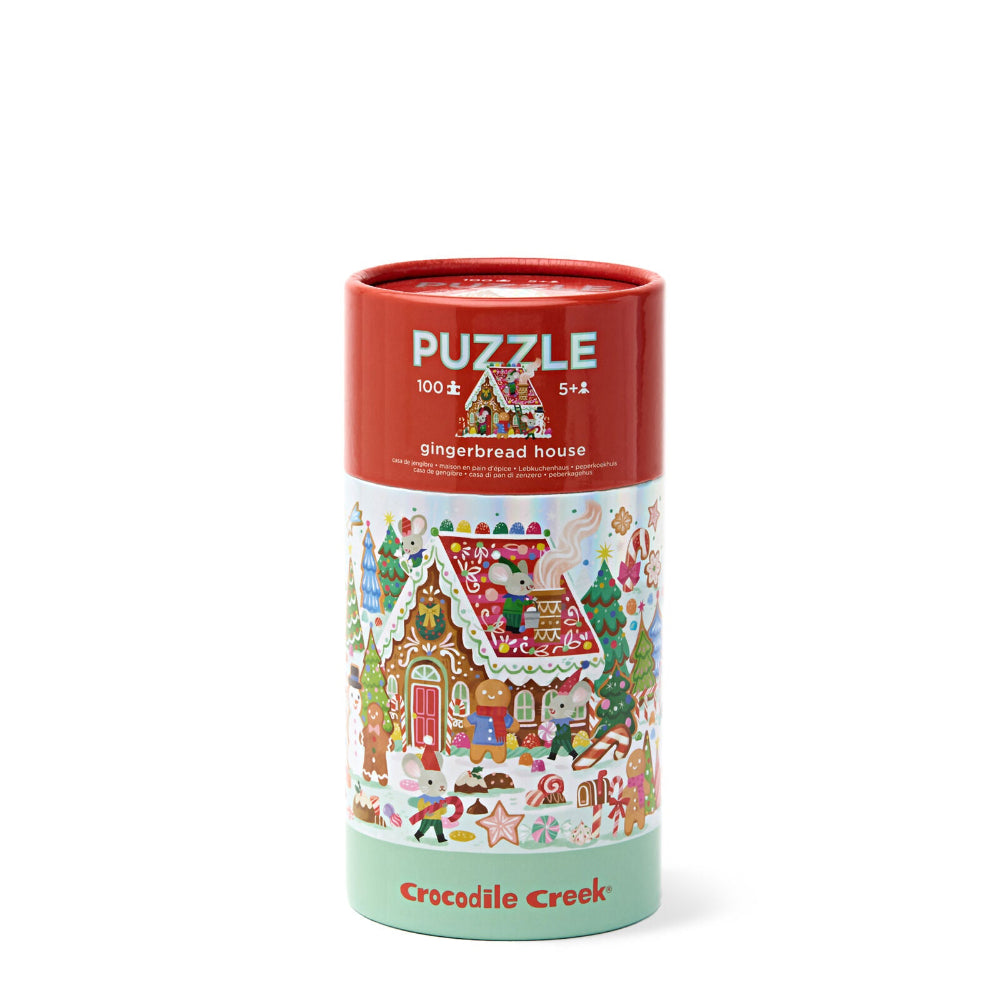 CROCODILE CREEK HOLOGRAPHIC 100PC GINGERBREAD HOUSE PUZZLE