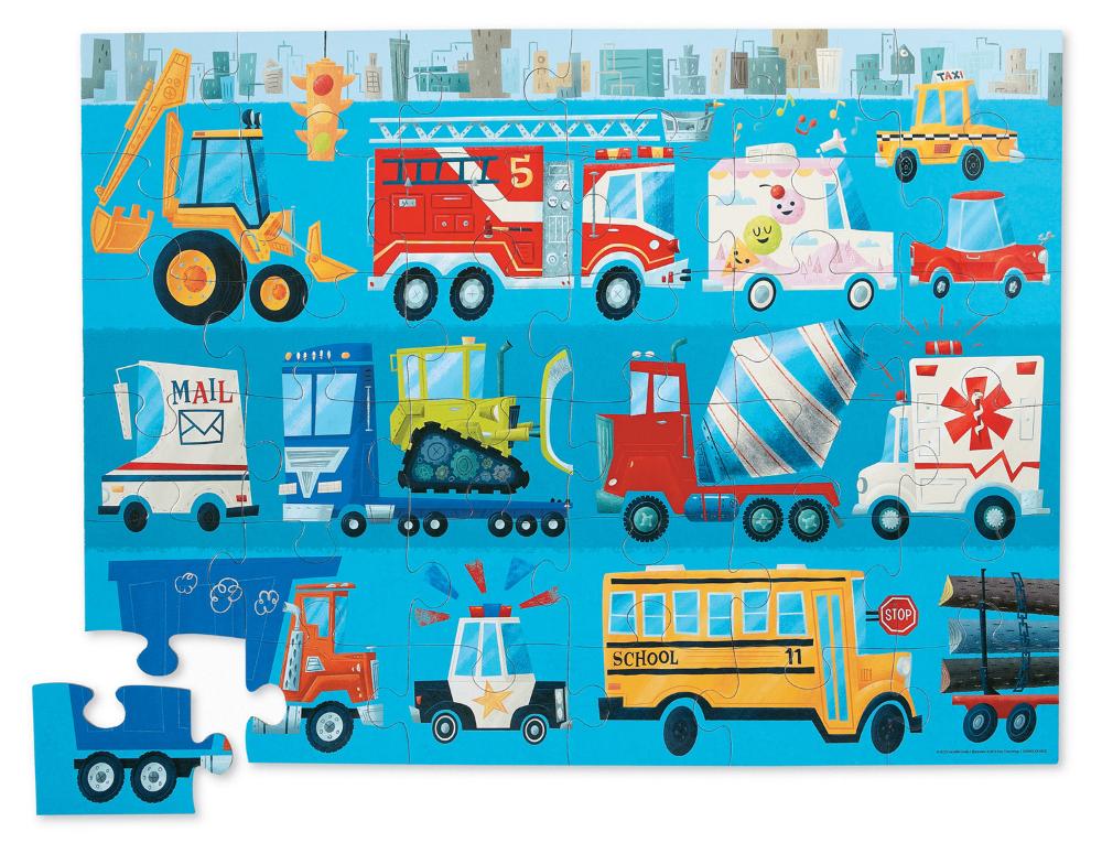 CROCODILE CREEK VEHICLES FLOOR PUZZLE 36PC