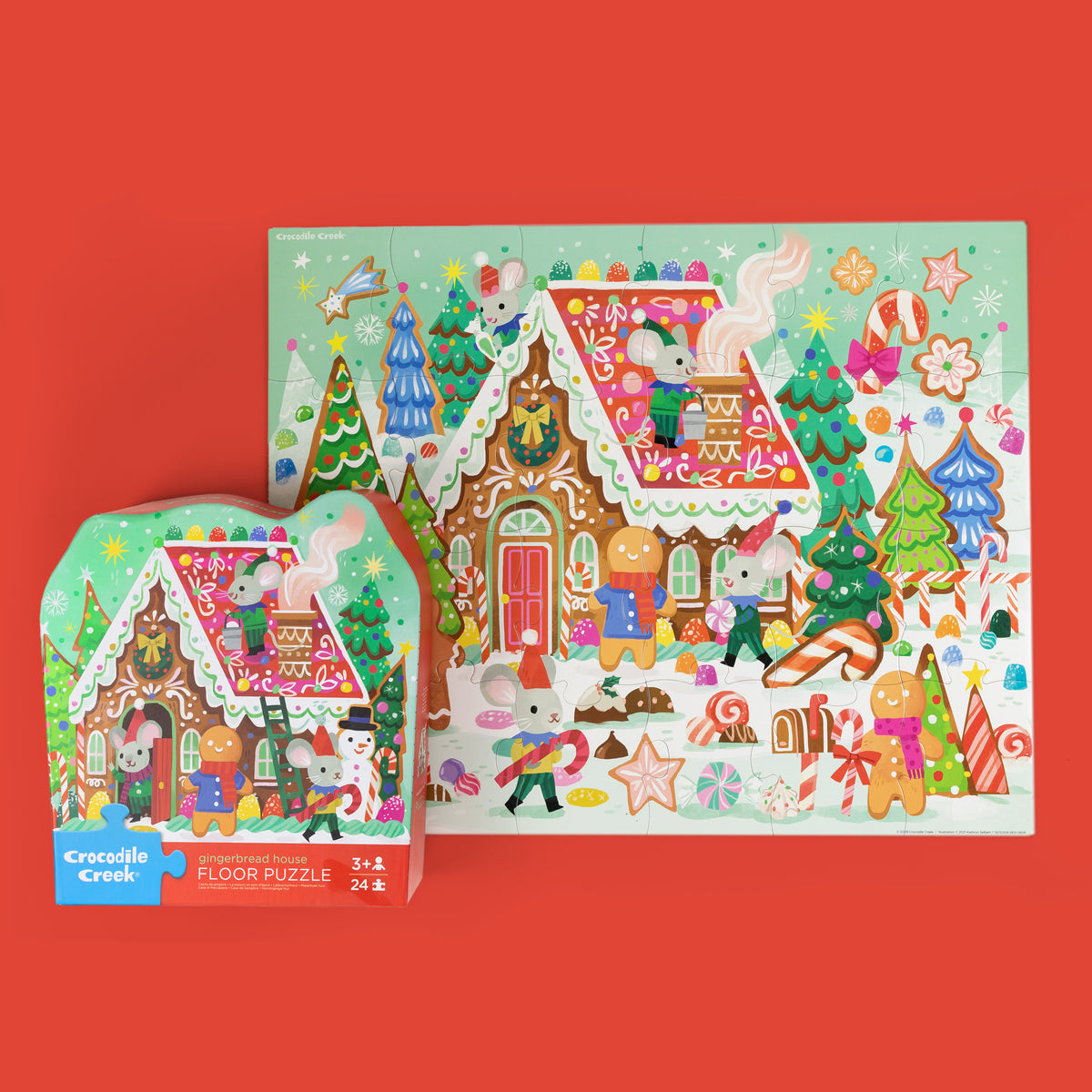 CROCODILE CREEK GINGERBREAD HOUSE 24PC FLOOR PUZZLE