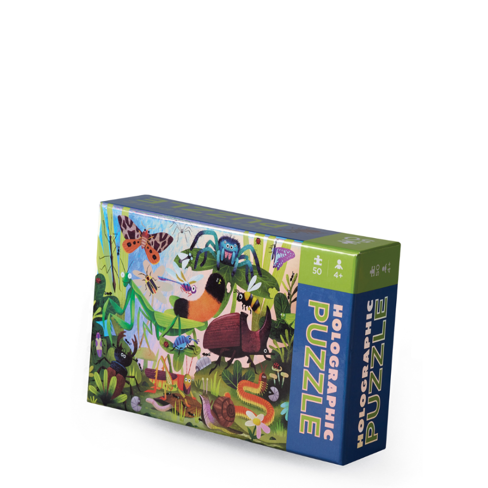 CROCODILE CREEK HOLOGRAPHIC BACKYARD BUGS 50PC PUZZLE