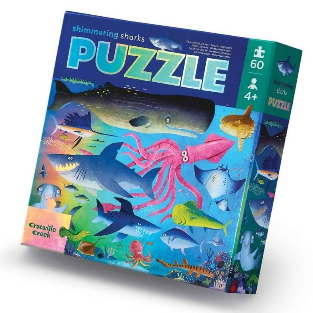 CROCODILE CREEK SHIMMERING SHARK FOIL PUZZLE 60pc