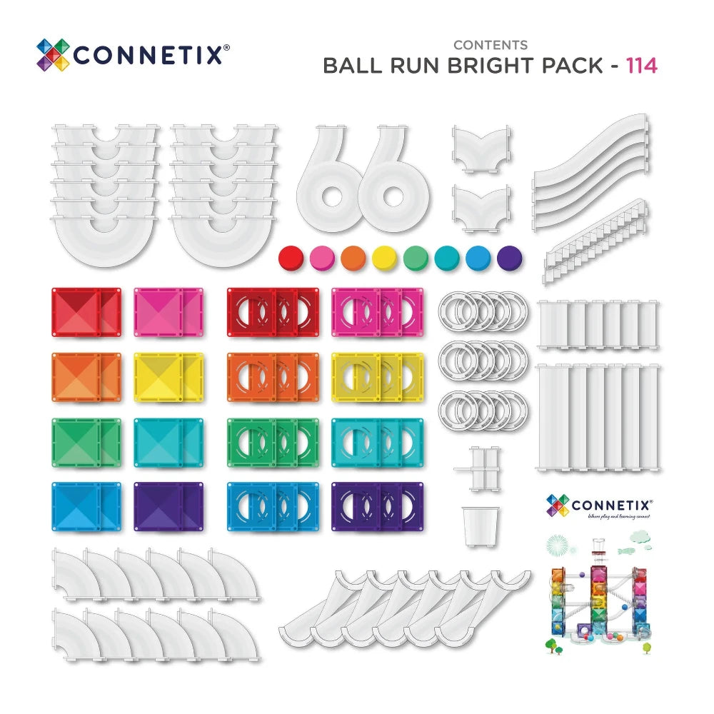 CONNETIX BRIGHT BALL RUN 114PC PACK