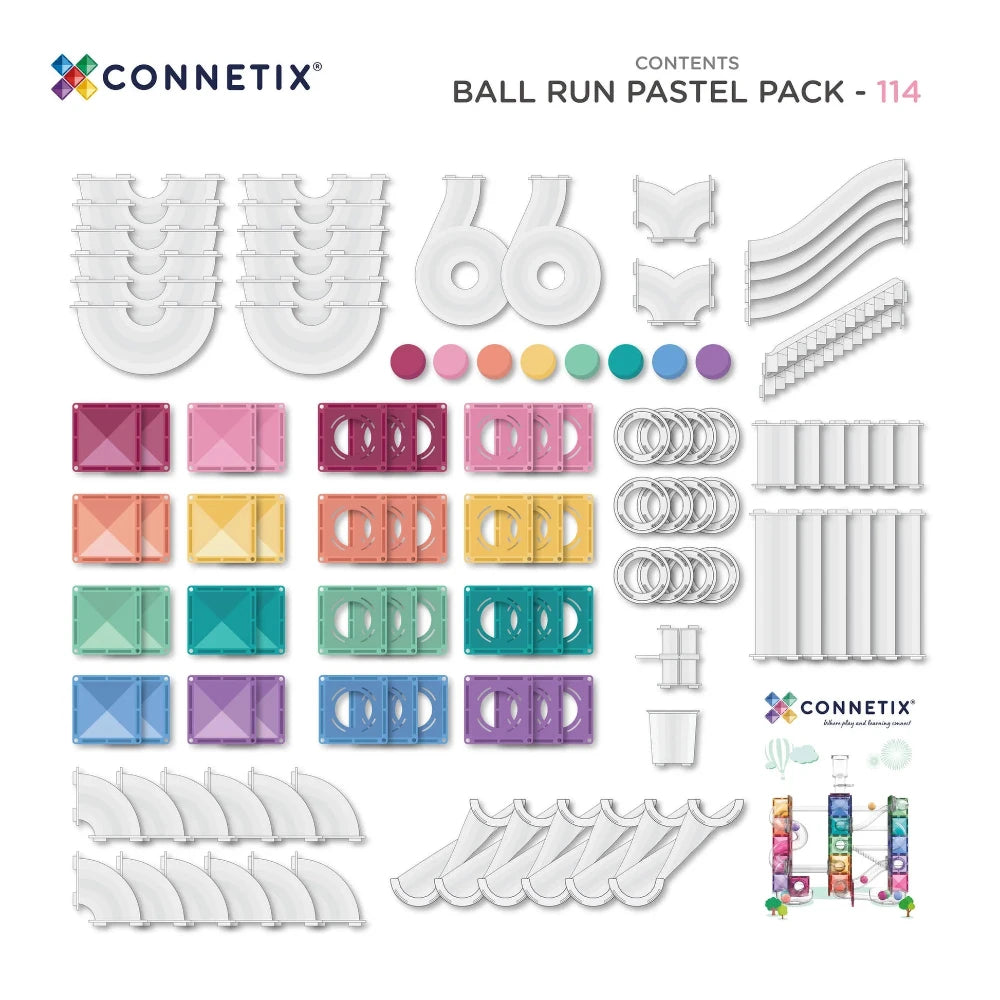 CONNETIX PASTEL BALL RUN 114PC PACK