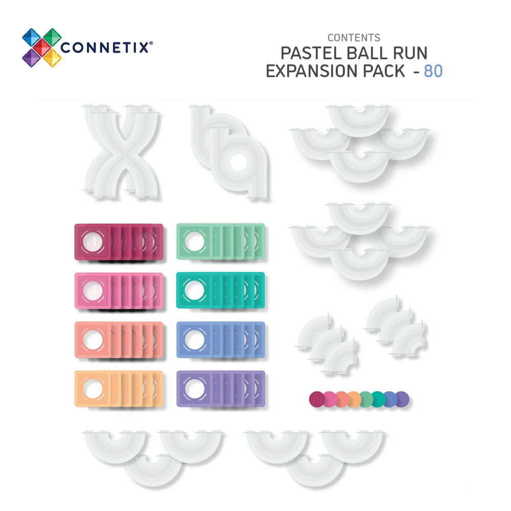 CONNETIX 80 PIECE PASTEL BALL RUN EXPANSION PACK