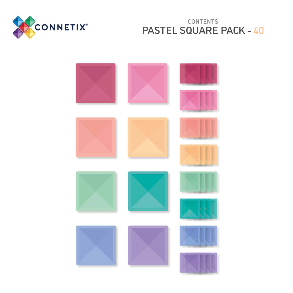CONNETIX 40 PIECE PASTEL SQUARE PACK