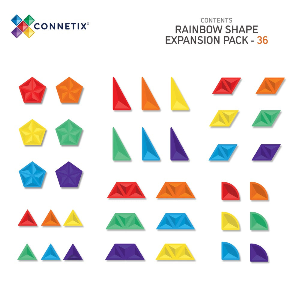 CONNETIX 36 PIECE RAINBOW SHAPE EXPANSION PACK