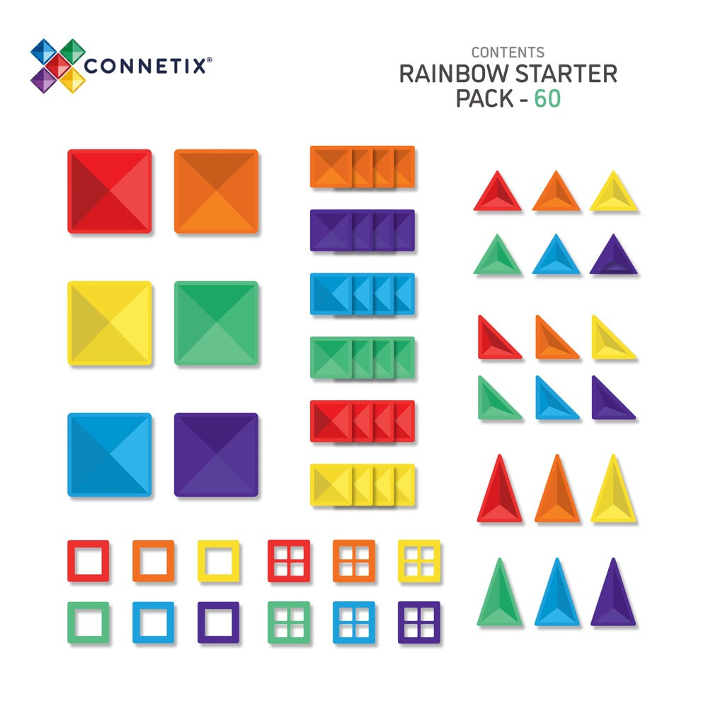 CONNETIX 60 PIECE RAINBOW STARTER PACK