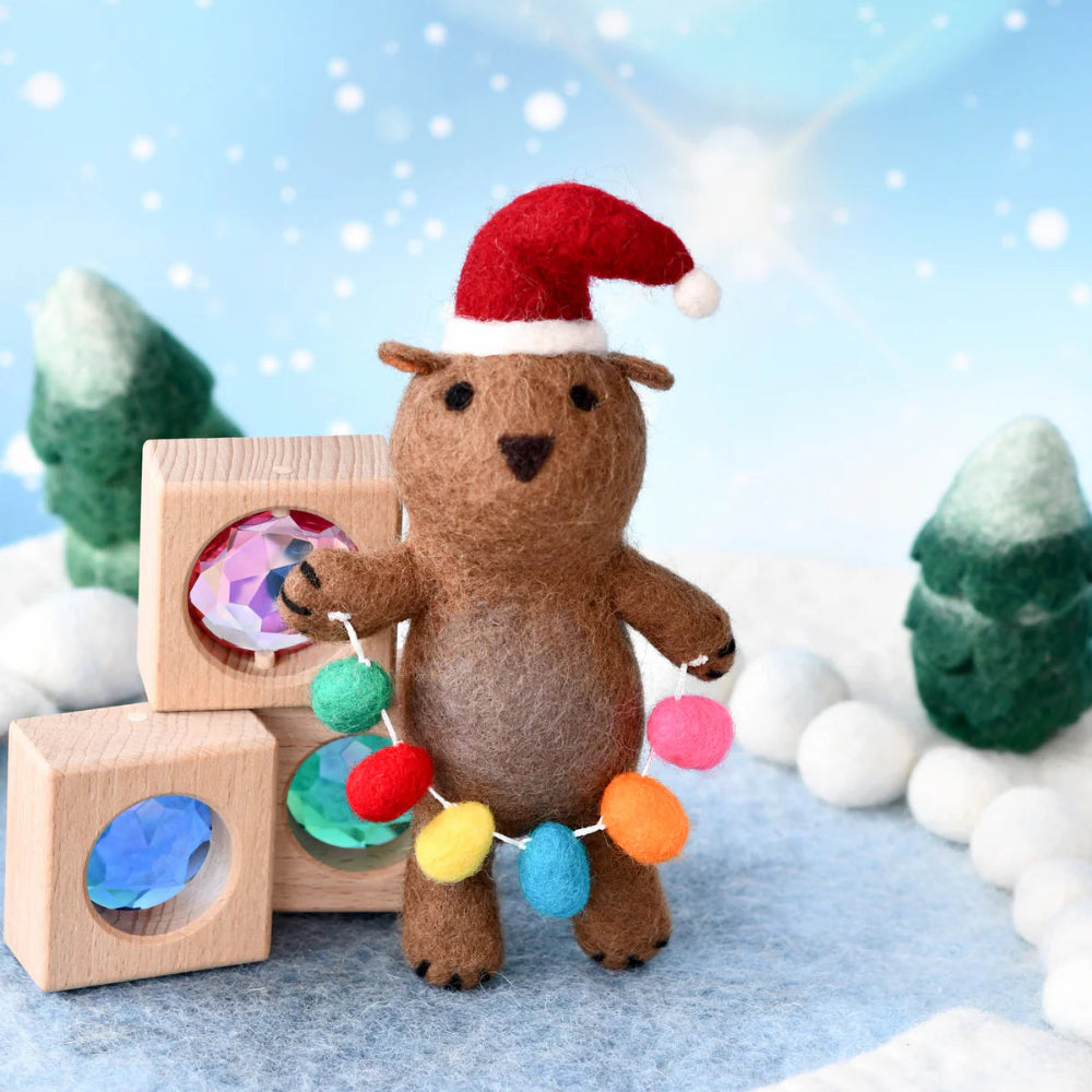 TARA TREASURES FELT WOMBAT WITH FESTOON LIGHT BULBS TOY