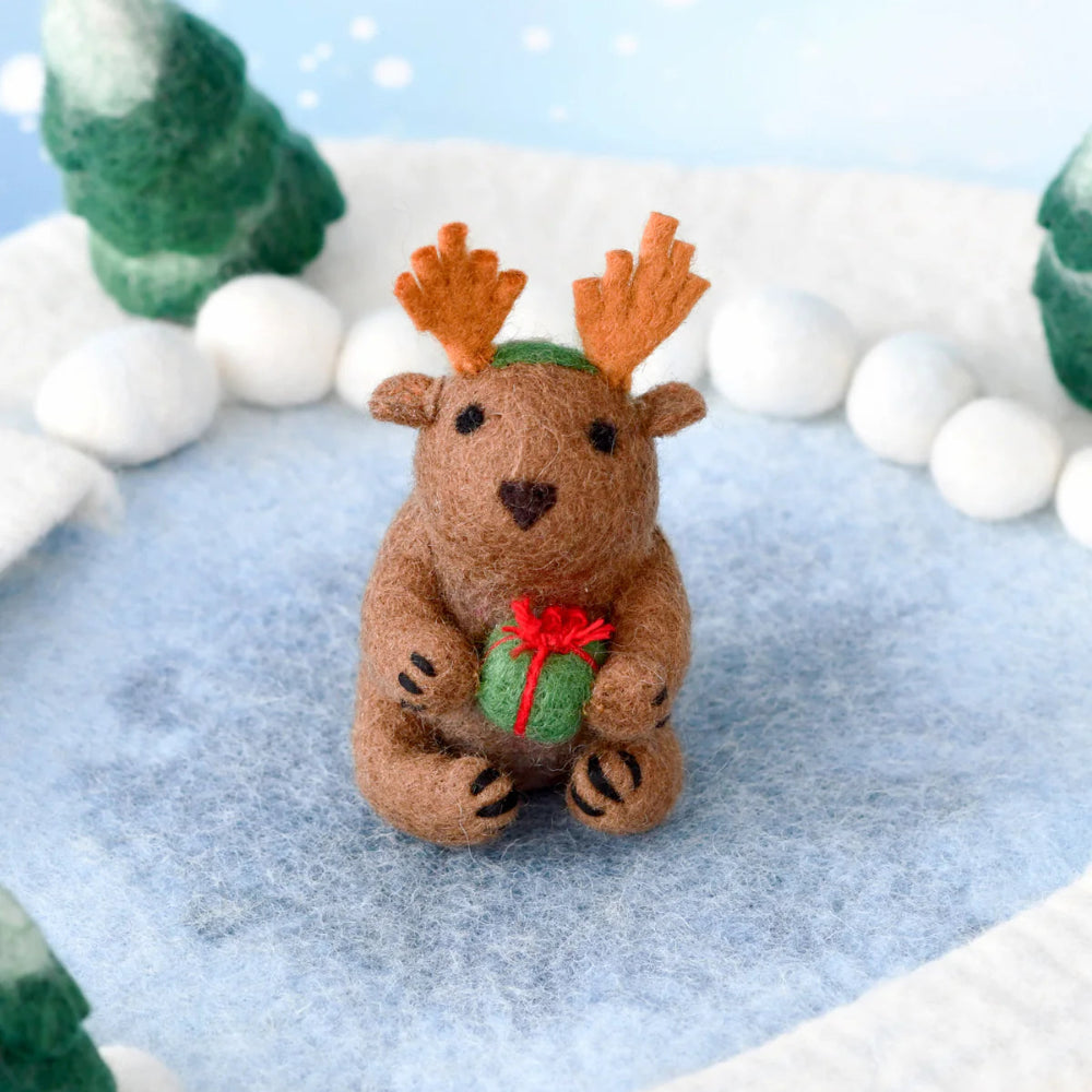 TARA TREASURES FELT WOMBAT WITH PRESENT TOY