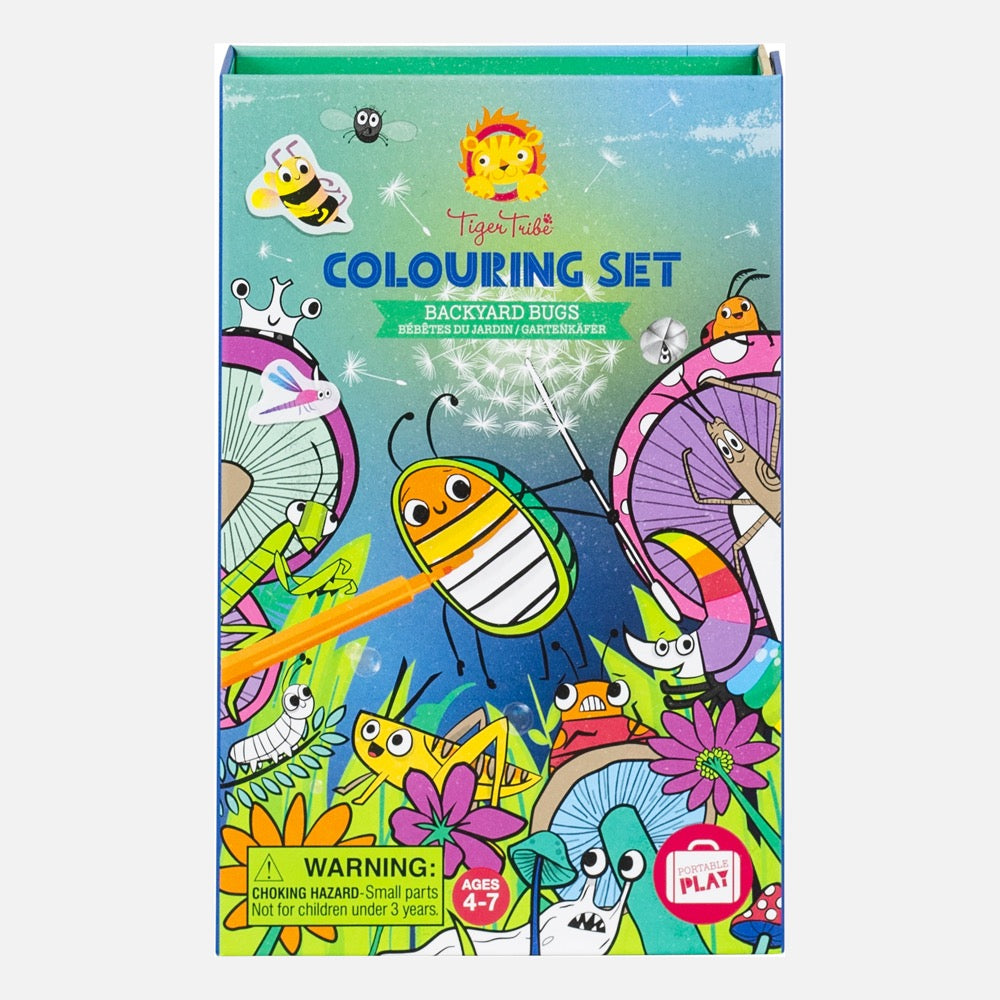 TIGER TRIBE BACKYARD BUGS COLOURING SET
