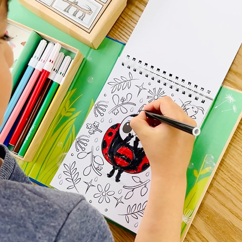 TIGER TRIBE BACKYARD BUGS COLOURING SET