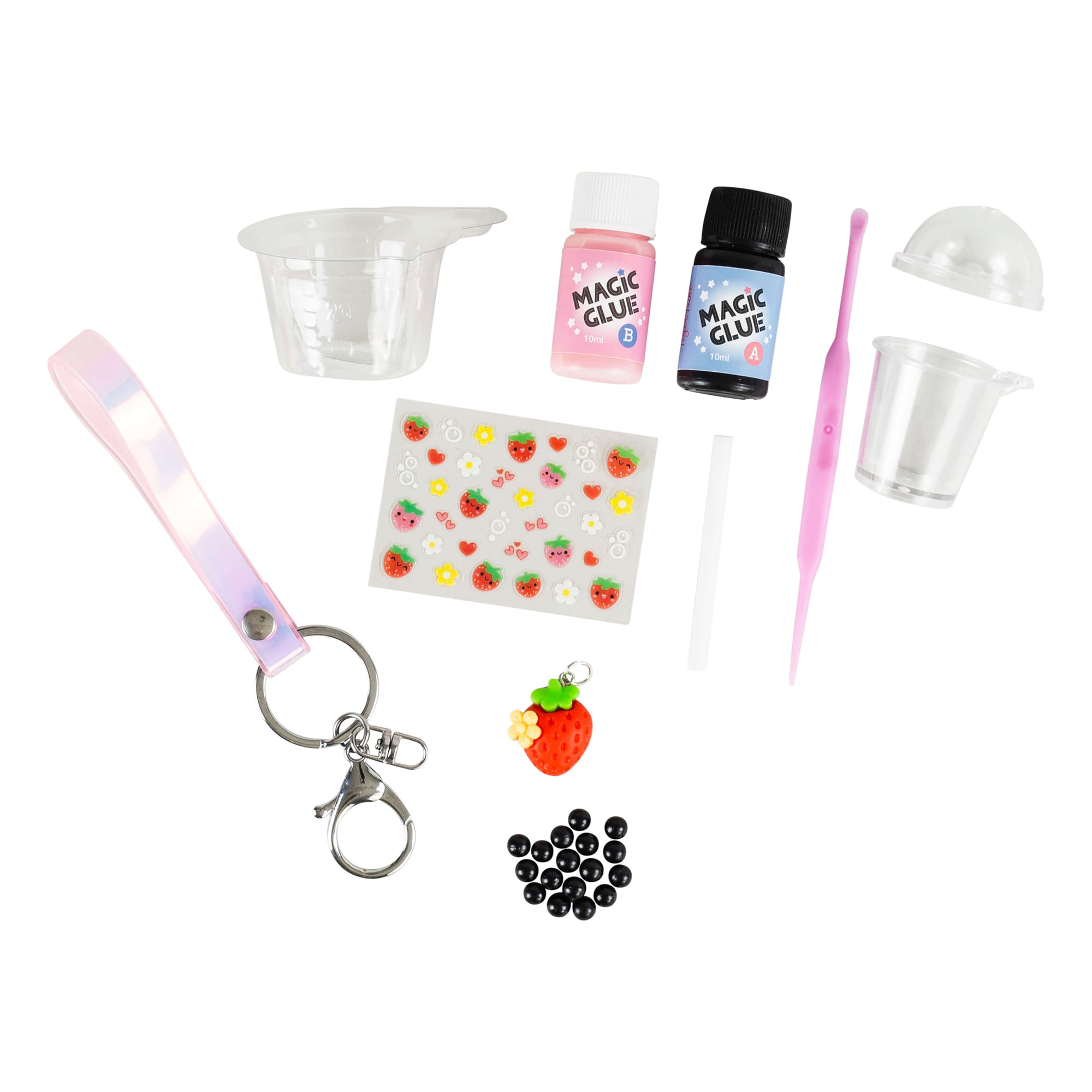 STRAWBERRY BUBBLE TEA BAG CHARM KIT