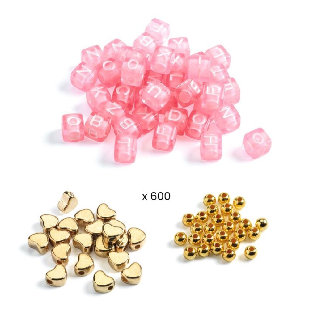 DJECO BEAD SET GOLD ALPHABET