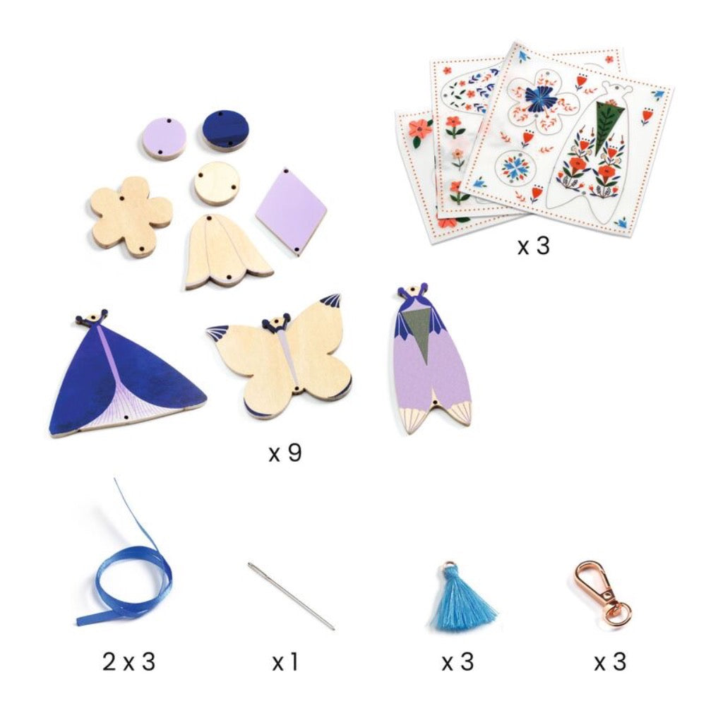 DJECO DO IT YOURSELF BUTTERFLIES BAG CHARMS
