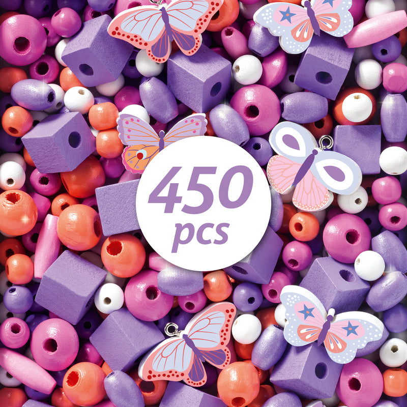 WOODEN BEAD KIT BUTTERFLIES