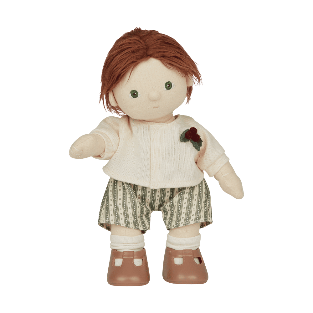 OLLIELLA DINKUM DOLLS CARDIGAN AND ROMPER HOLIDAY SET