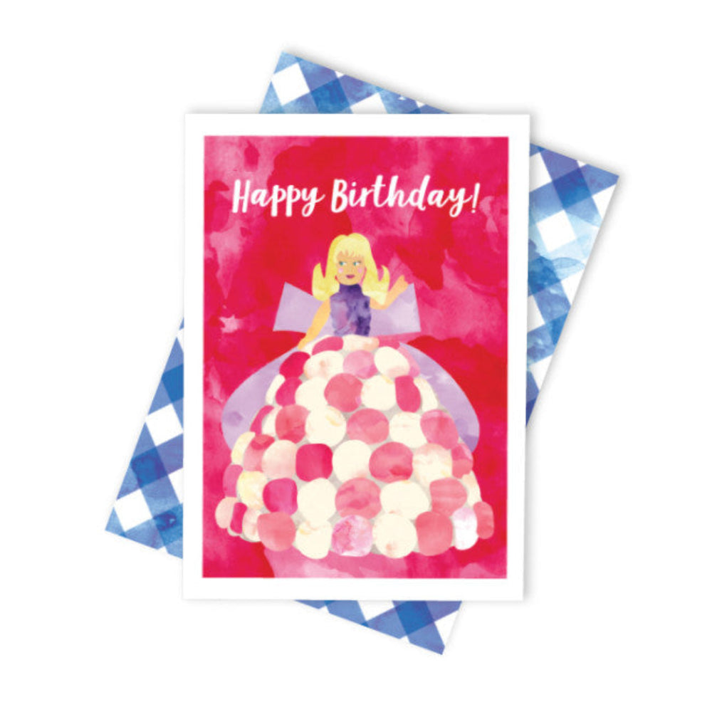 DOLL BIRTHDAY CAKE CARD