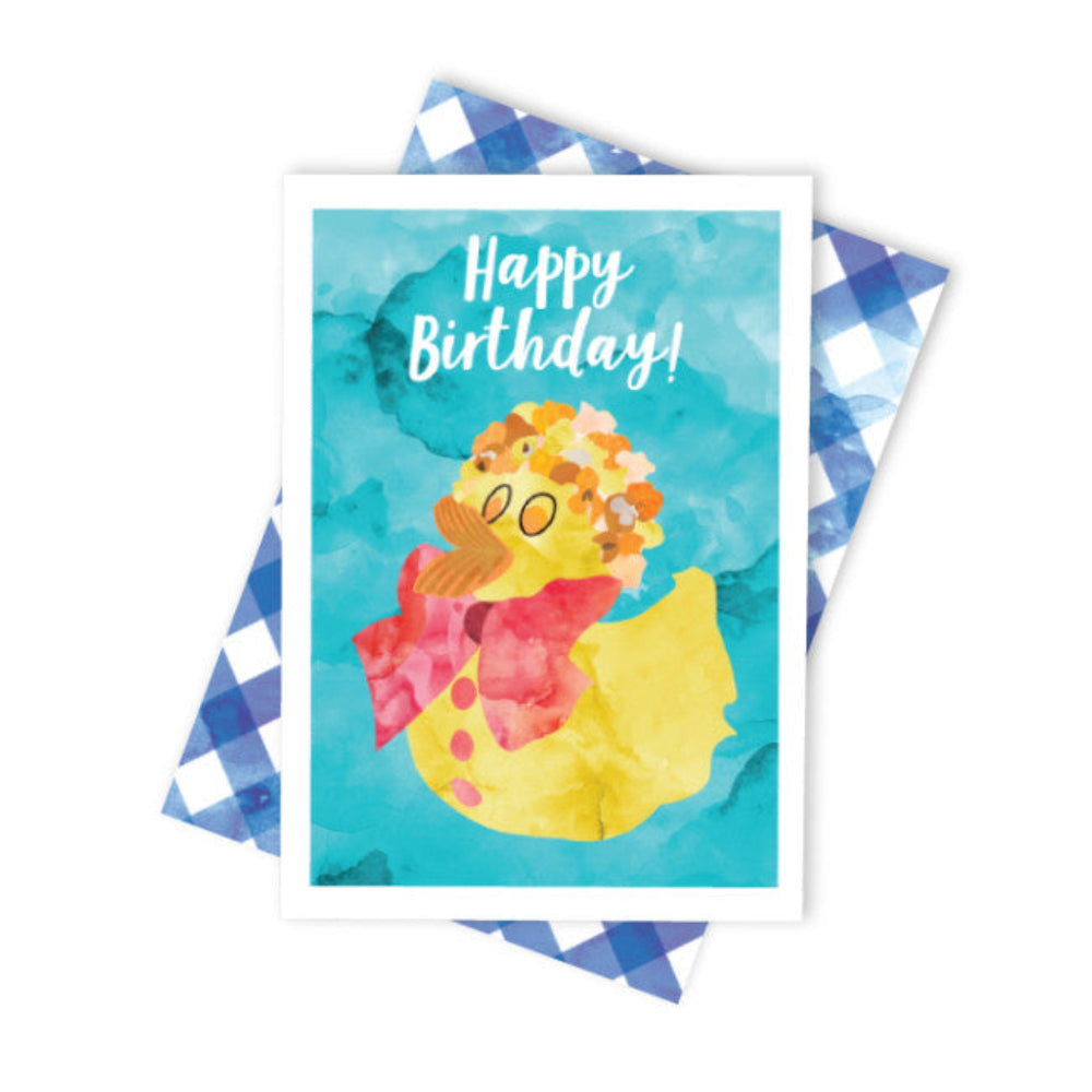 CANDLE BARK DUCK BIRTHDAY CAKE CARD