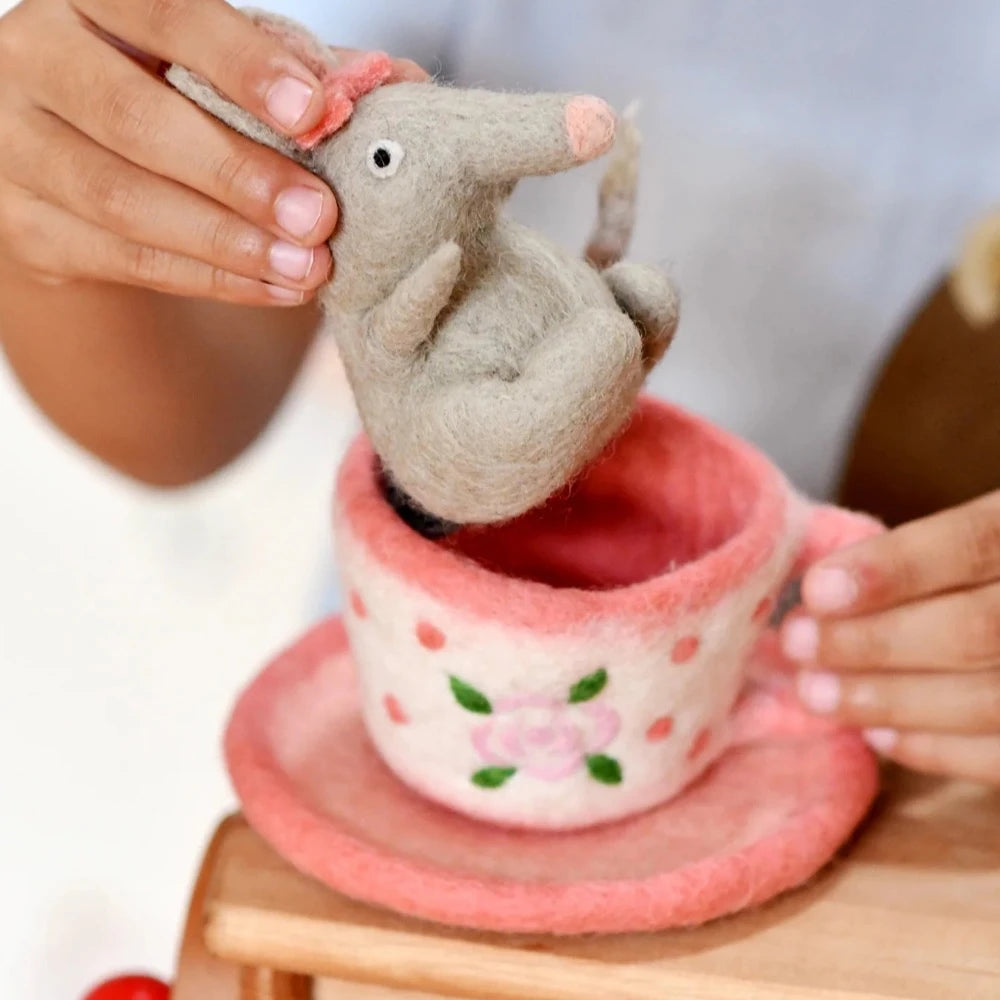TARA TREASURES FELT BILBY IN TEA CUP