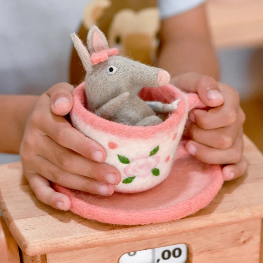 TARA TREASURES FELT BILBY IN TEA CUP
