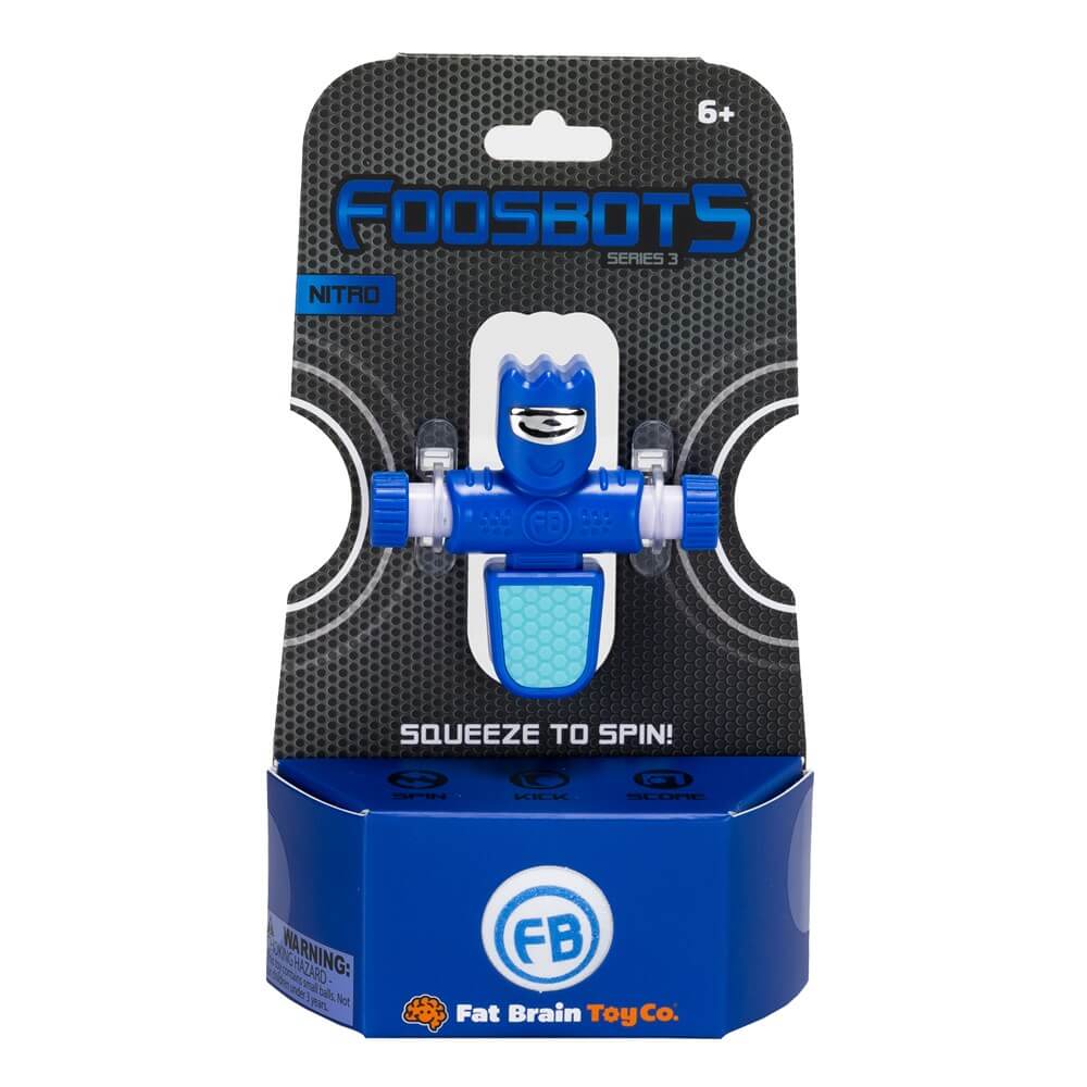 FAT BRAIN TOYS FOOSBOTS SINGLE NITRO BLUE