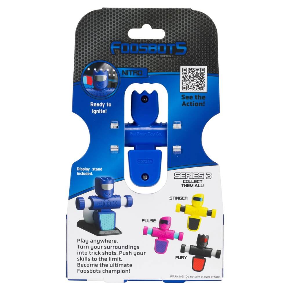 FAT BRAIN TOYS FOOSBOTS SINGLE NITRO BLUE