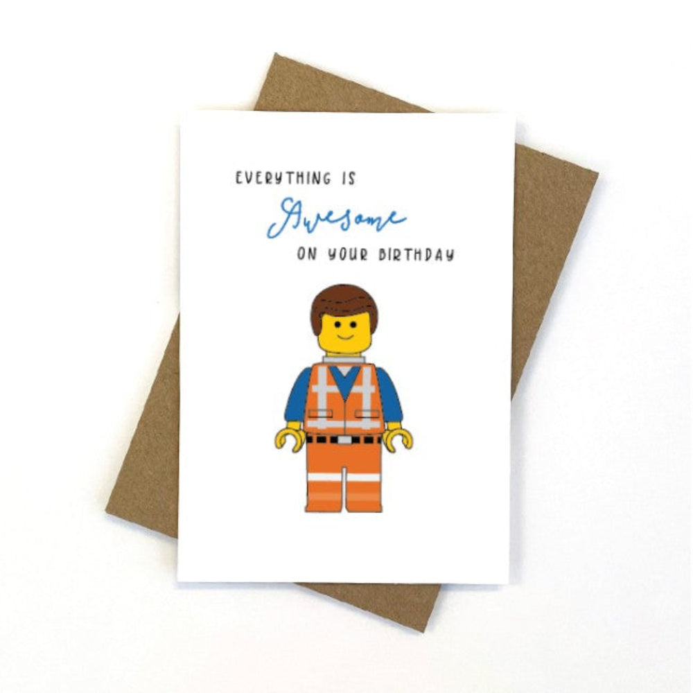 CANDLE BARK LEGO MOVIE BIRTHDAY CARD