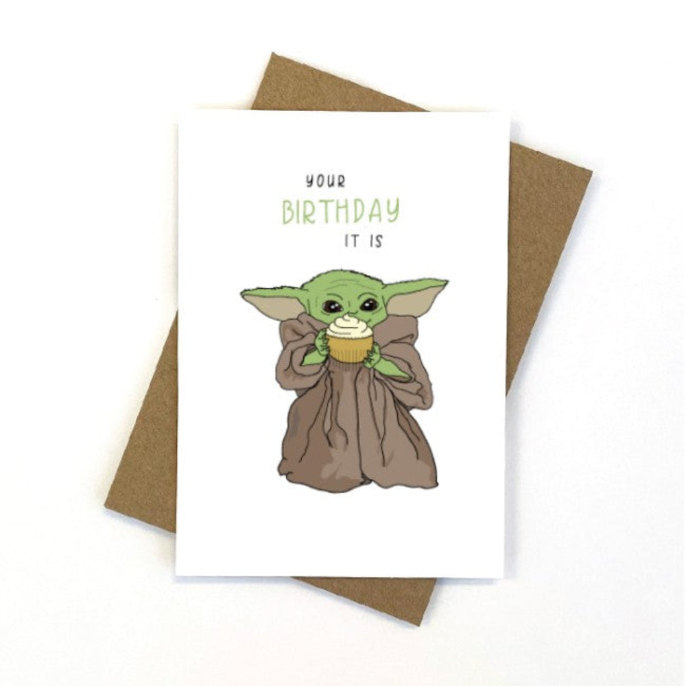 CANDLE BARK BABY YODA BIRTHDAY CARD