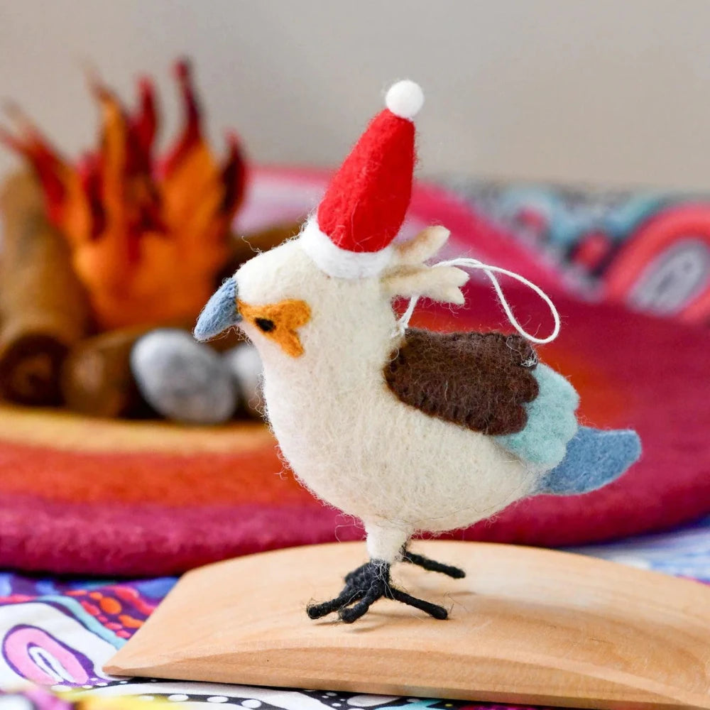 TARA TREASURES FELT KOOKABURRA CHRISTMAS ORNAMENT