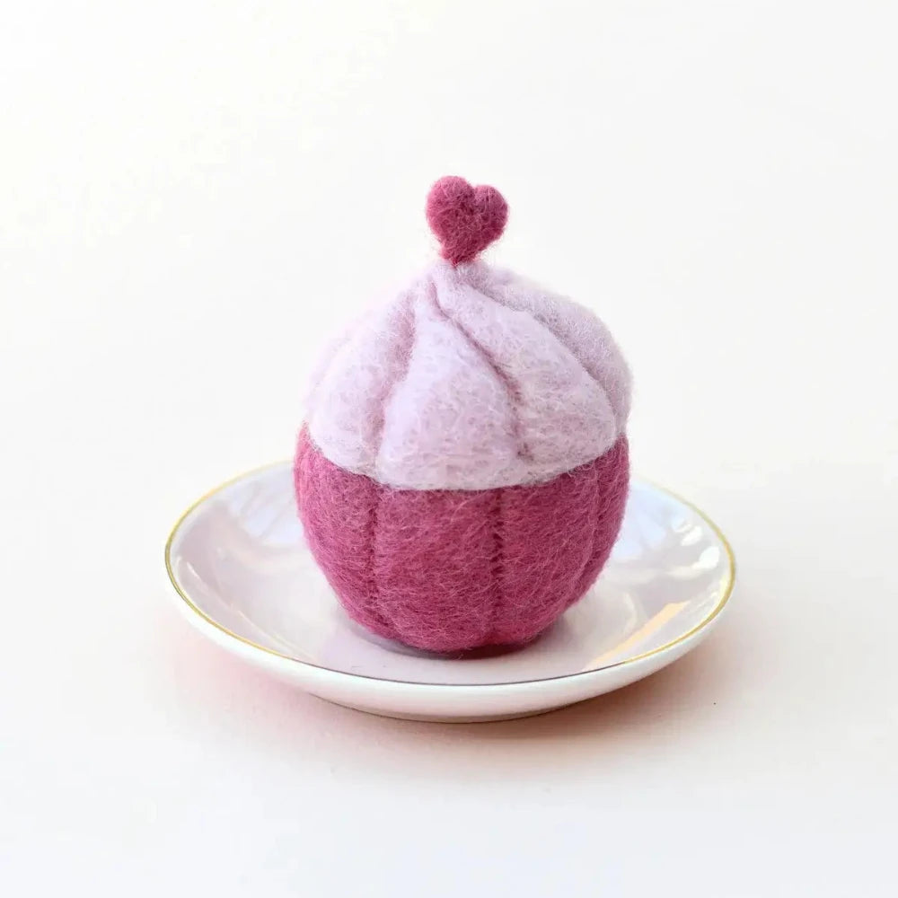 TARA TREASURES FELT CUPCAKE PINK HEART