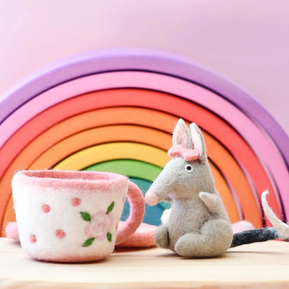 TARA TREASURES FELT BILBY IN TEA CUP