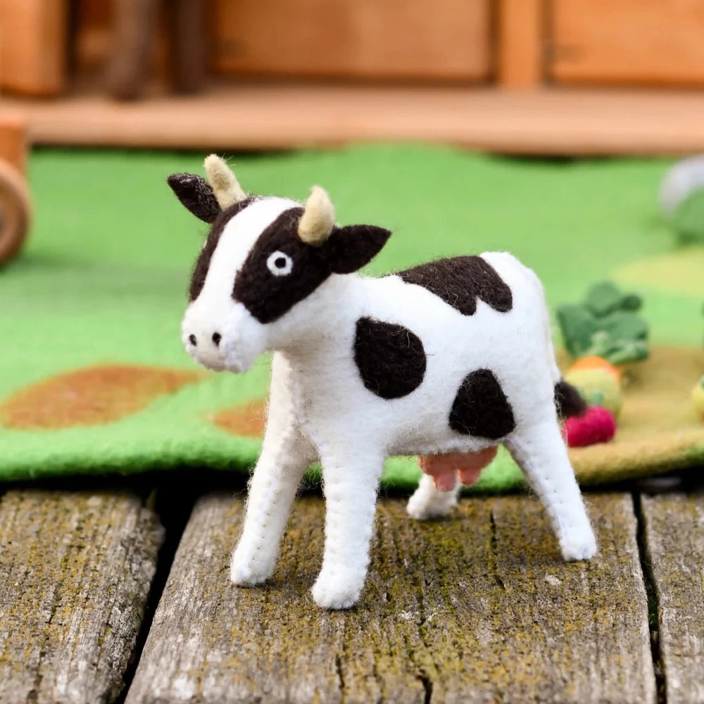 TARA TREASURES FELT COW TOY