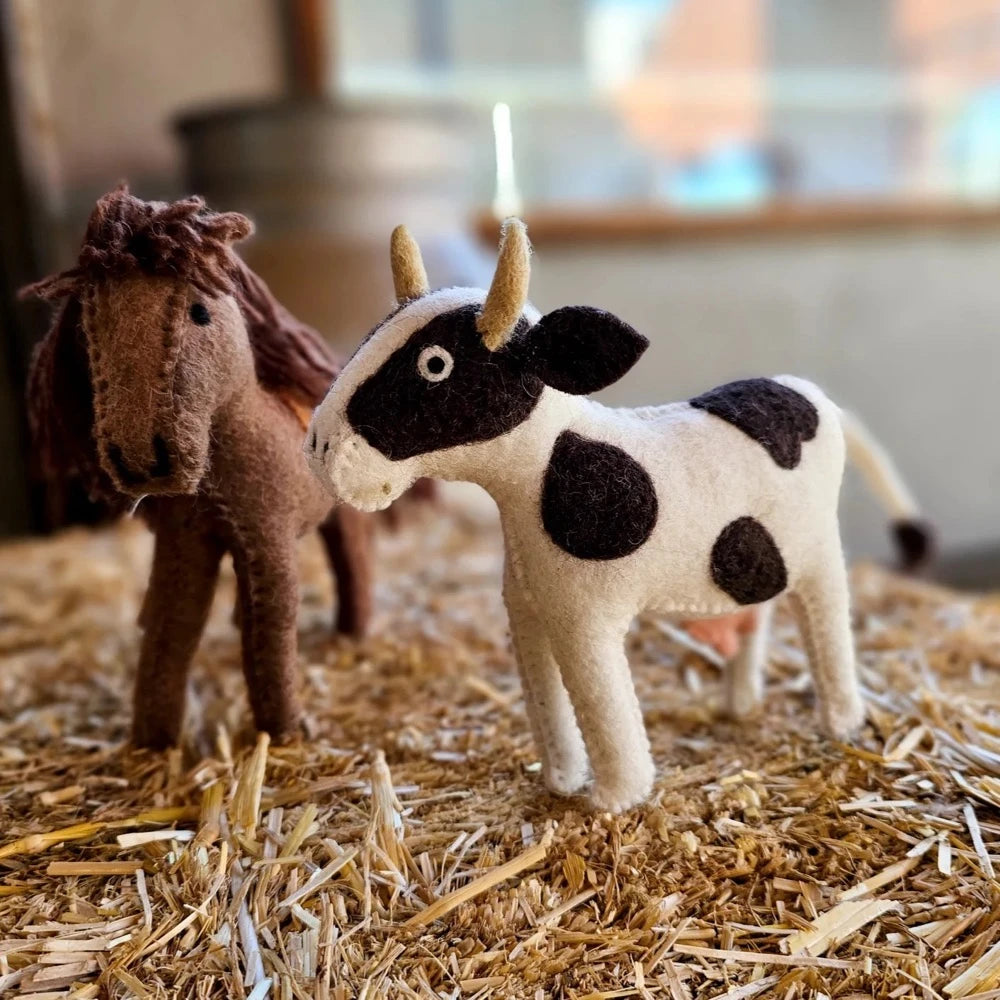 TARA TREASURES FELT COW TOY