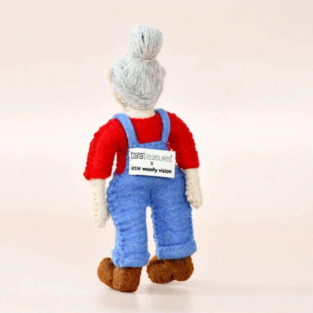 TARA TREASURES FELT OLD MACDONALD FEMALE FARMER TOY