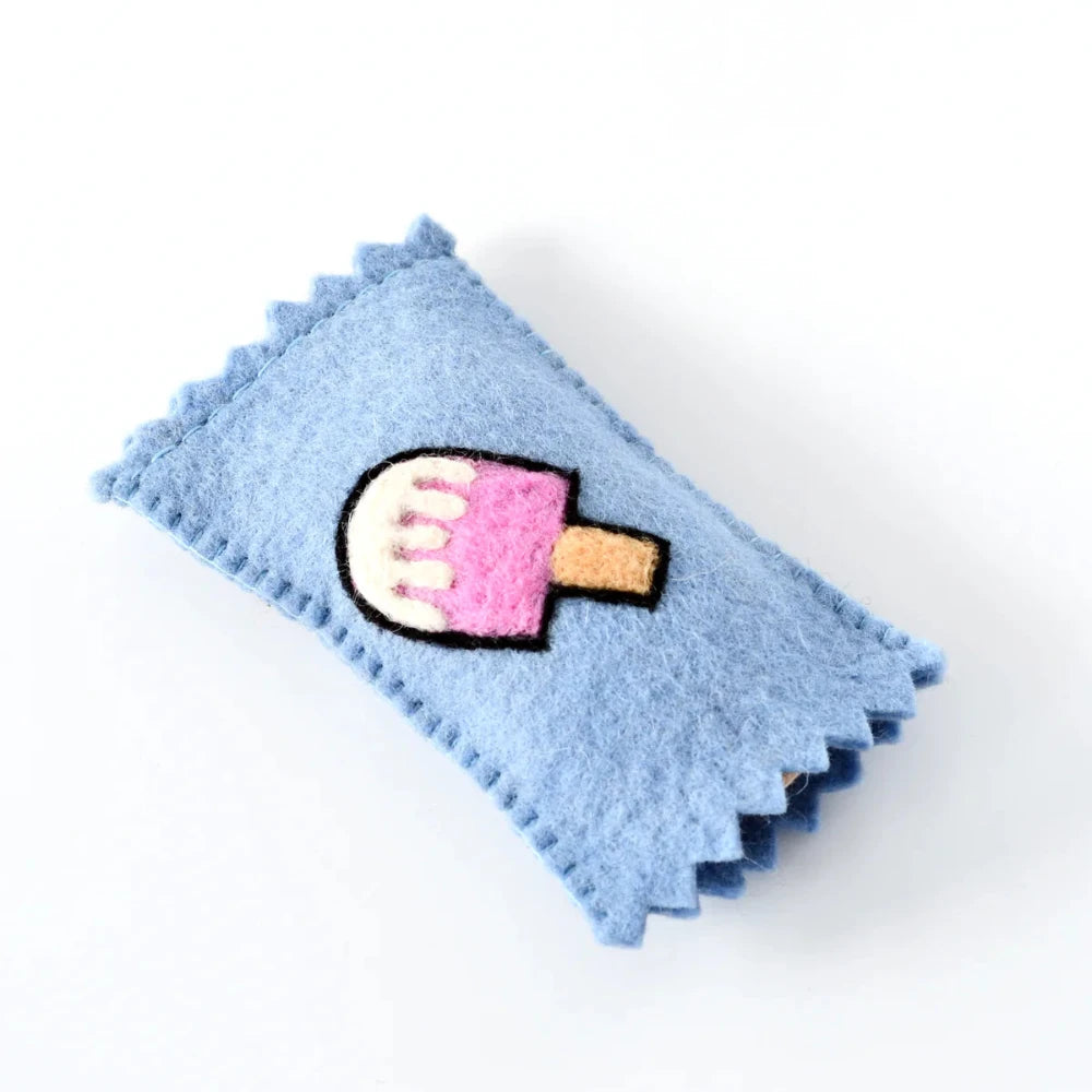 TARA TREASURES FELT STRAWBERRY ICE CREAM POPSICLE WITH WRAPPER