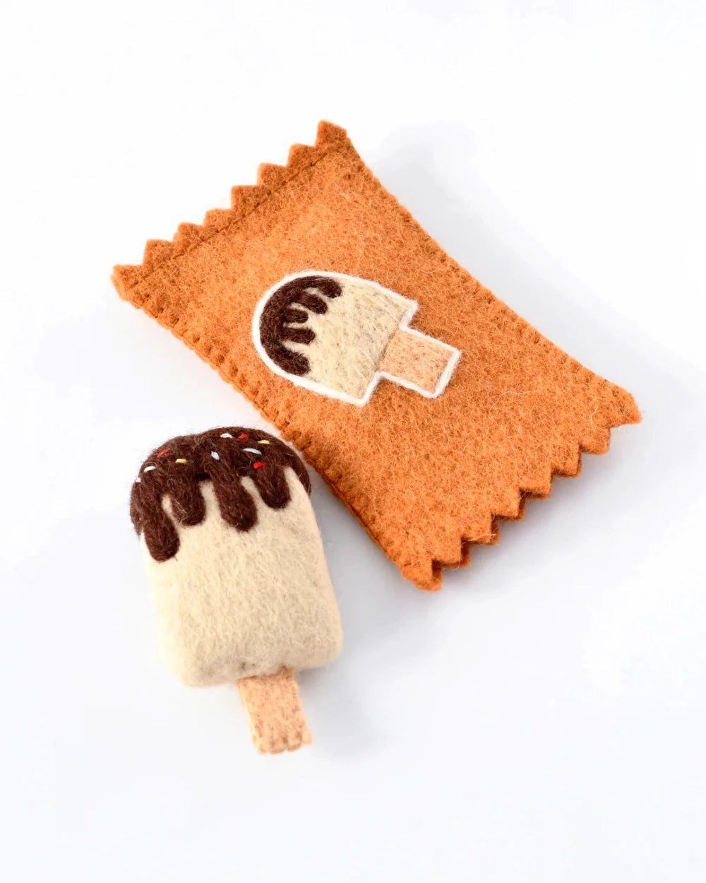 TARA TREASURES FELT VANILLA ICE CREAM POPSICLE WITH WRAPPER