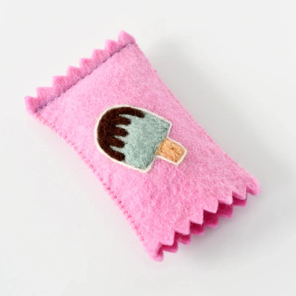TARA TREASURES FELT MINT ICE CREAM POPSICLE WITH WRAPPER