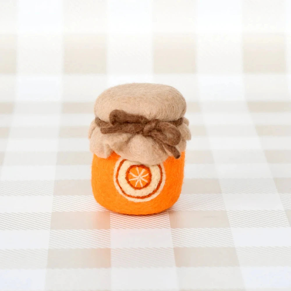 TARA TREASURES FELT ORANGE MARMALADE JAR