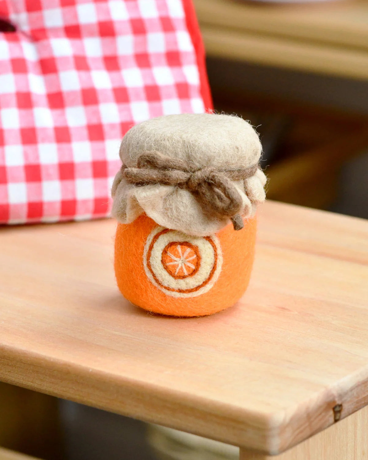 TARA TREASURES FELT ORANGE MARMALADE JAR