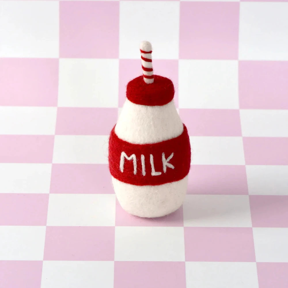 TARA TREASURES FELT SANTA MILK BOTTLE